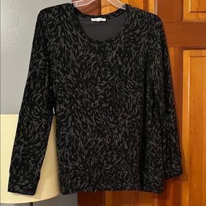 Women's Black Patterned Top